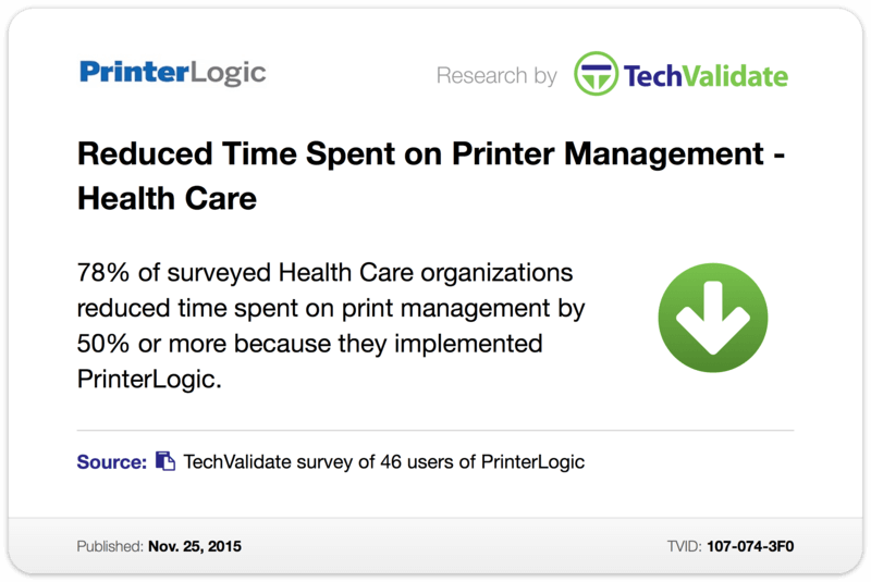 TechValidate Case Study: Reduced Time Spent on Printer Management - Health Care