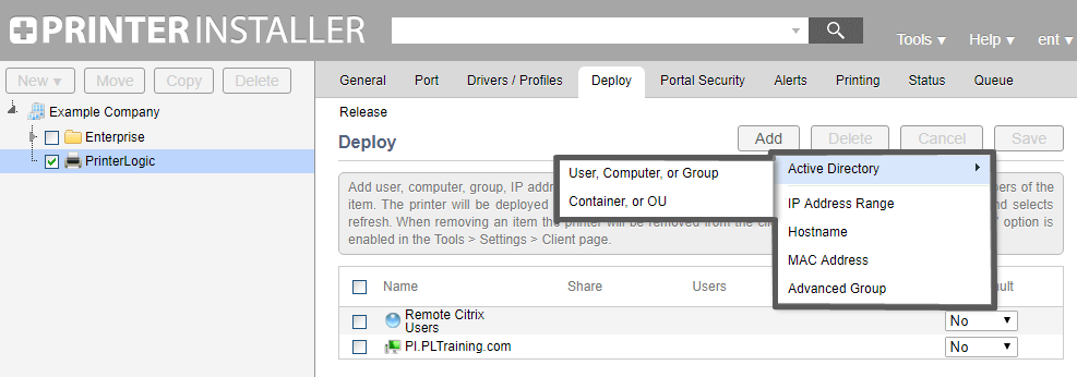 Deploy a Celiveo Shared Virtual Printer Package on a Print Server