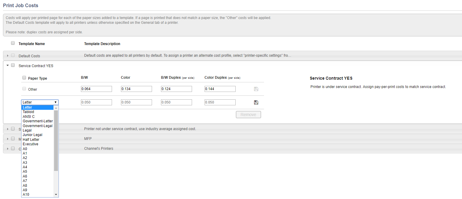 Printing cost per deals page