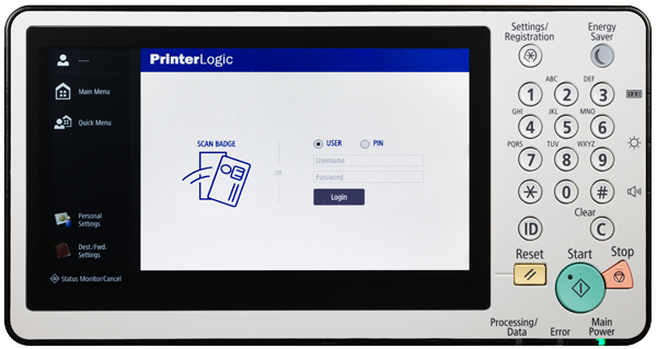 PrinterLogic Control Panel Application Login Screen