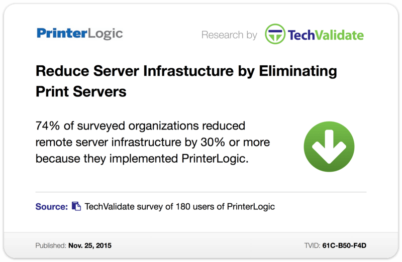 73% reduction when using printer logic